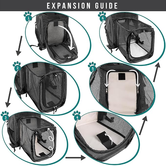 PetAmi Dog Cat Backpack Carrier, Expandable Pet Carrier Backpack - Image 3