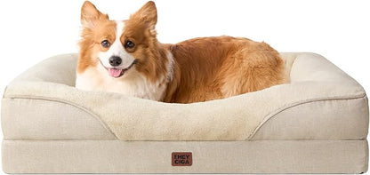 EHEYCIGA Orthopedic Dog Bed for Medium Dog, Waterproof Liner & Washable by EHEYCIGA