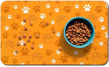 Dog Food Mat, Absorbent Water Bowl Mats Cat Pet Feeding Placemats Orange 24 * by Zoeeya