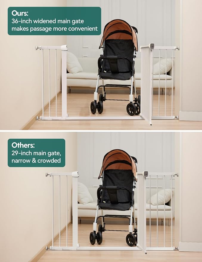 Babelio 36-57" Extra Wide Baby/Dog Gate, Auto Close - Image 3