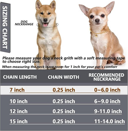 HOWWFALY Dog Collar and Cat Chain Necklace Stainless Steel Adjustable 18K Gold - Image 3