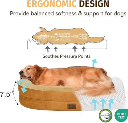 Orthopedic Waterproof Large Dog Bed: Memory Foam Washable Dog Bed - Image 3