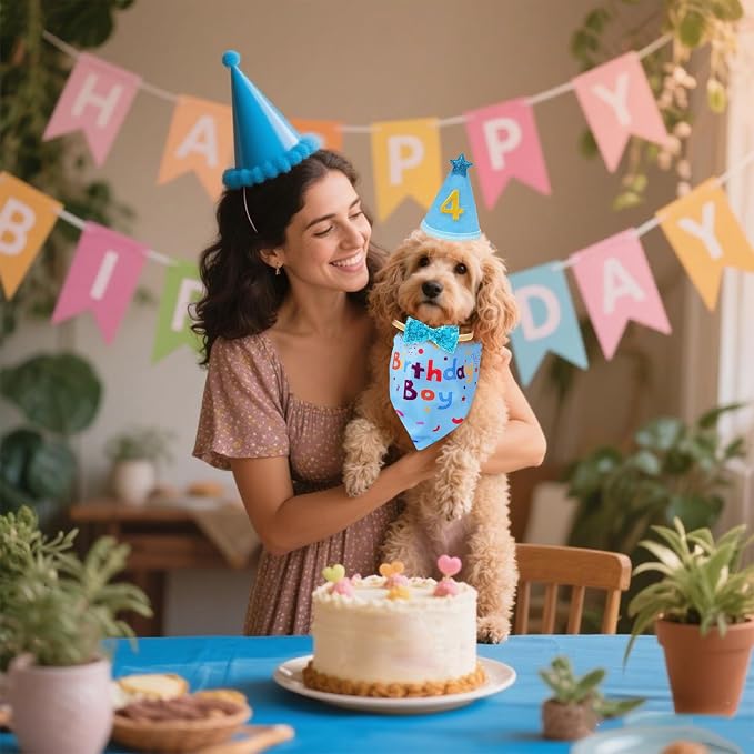 hoyuwak Dog Birthday Party Supplies Girl Boy Dog Birthday Bandana Bow Hat - Image 7