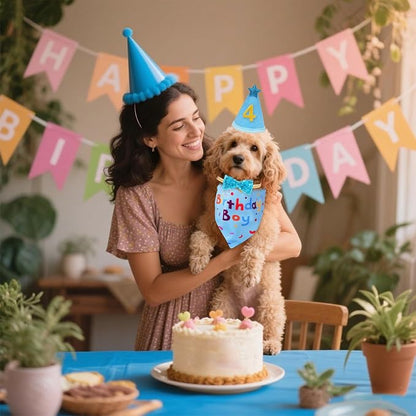 hoyuwak Dog Birthday Party Supplies Girl Boy Dog Birthday Bandana Bow Hat - Image 7