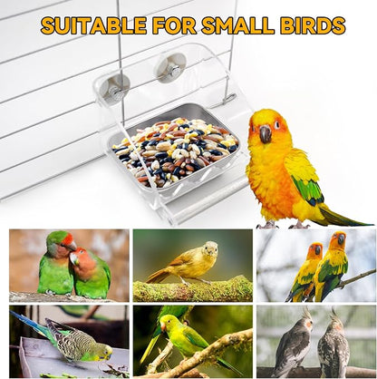 Bird Feeder for Cage, Parakeet Cage Feeder No Mess Bird Dish - Image 7