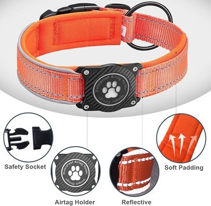 Airtag Dog Collar with Waterproof Air Tag Holder, Luminous Reflective, Soft - Image 4