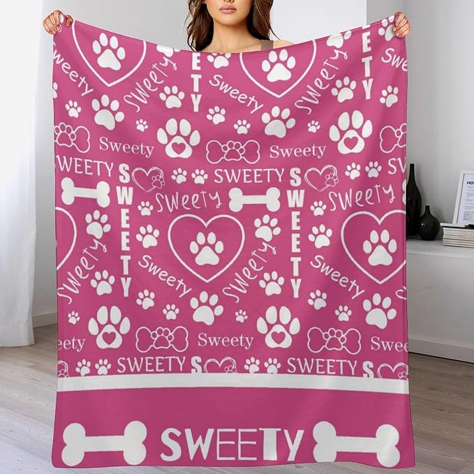 Personalized Paw Print Dog Blanket - Image 3