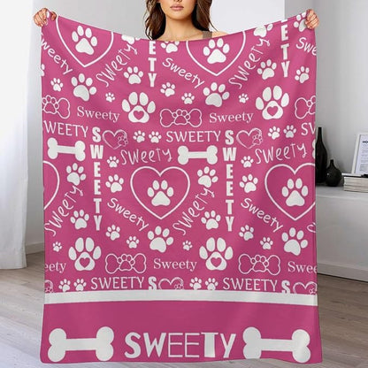 Personalized Paw Print Dog Blanket - Image 3