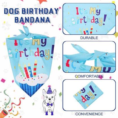 Weewooday Dog Birthday Party Supplies Birthday Boy Girl Cake Bandana Triangle - Image 6