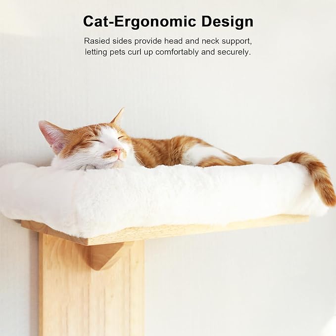 FUKUMARU Cat Wall Shelves, 2 Platform Cats Walls Furniture, Tree Shape Kitten - Image 4