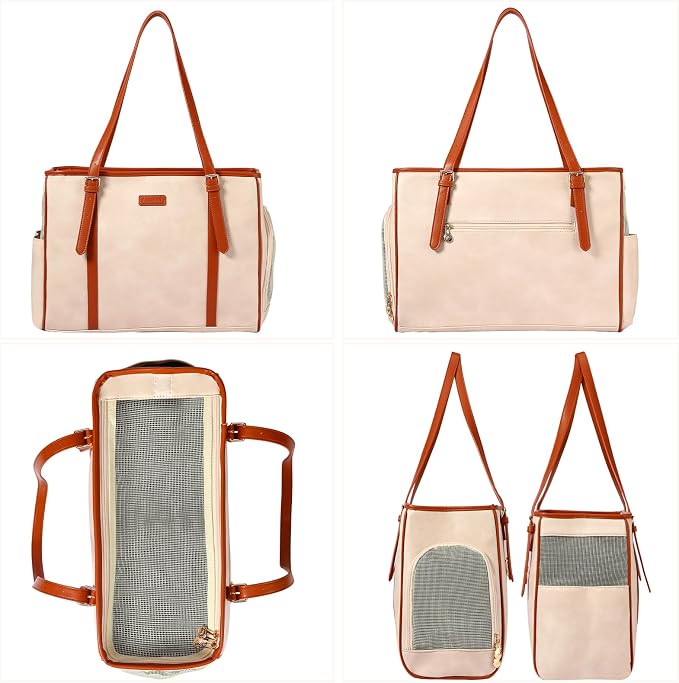Fashion Dog Purse Pet Carrier Leather Bag - Image 3