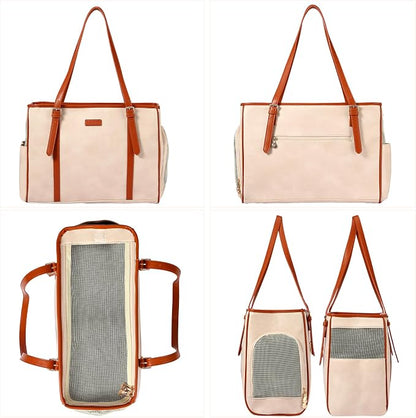 Fashion Dog Purse Pet Carrier Leather Bag - Image 3