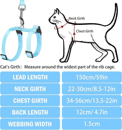 PUPTECK Adjustable Cat Harness and Leash Set Escape Proof Kitten Strap Collar - Image 2