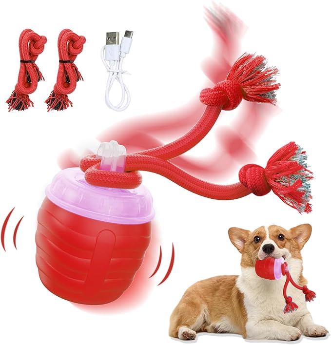 Interactive Dog Toy, Motion Activated Rolling Squeaky Ball by Huimpet