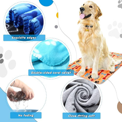 Chumia 28 Pieces Puppy Blanket Bulk Small Fleece Pet Blanket - Image 4