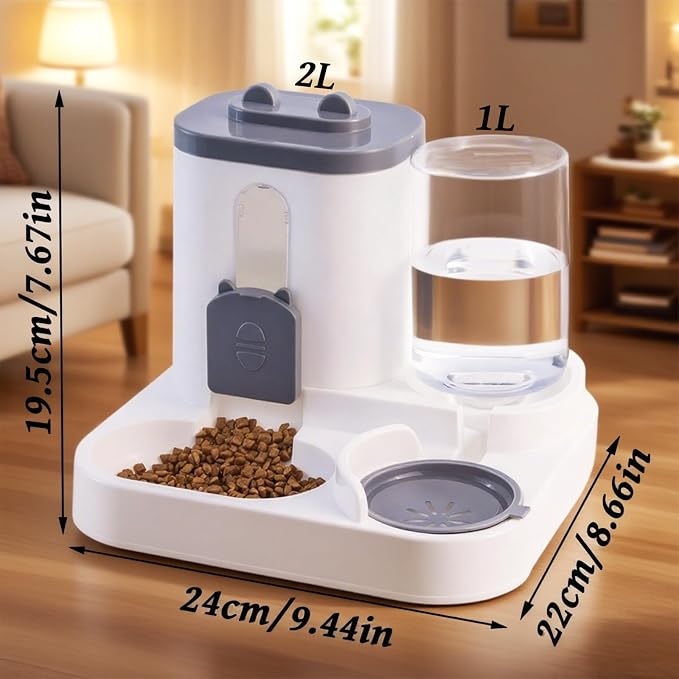 Gravity Cat Feeder and Water Dispenser, 2 in 1 Automatic Cat Feeder, 2 Pack - Image 2
