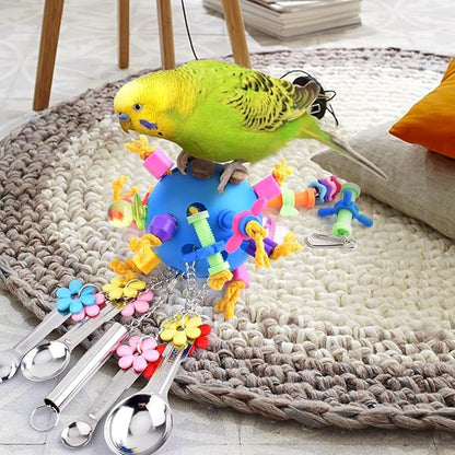 KATUMO Bird Toys, Parrot Pull Spoons Colorful Acrylic Stick Toys Bird Chew Toys - Image 4