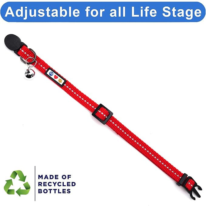 Pawtitas Recycled Red Reflective Cat Collar – Eco-Friendly Breakaway Safety - Image 5