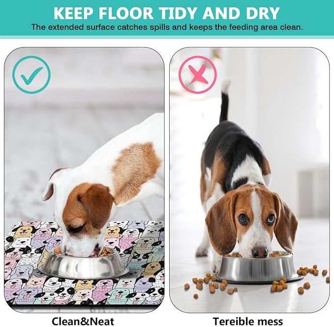 Pet Feeding Mat for Floors Waterproof Dog Mat for Food and Water Absorbent - Image 5