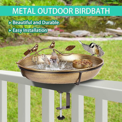 Metal Deck Mounted Bird Bath - Image 3