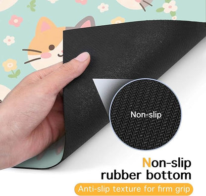 Cat Feeding Mat 24x16 inch Kitten Print Pet Bowl Placemat Non Slip Floor Mat - Image 7