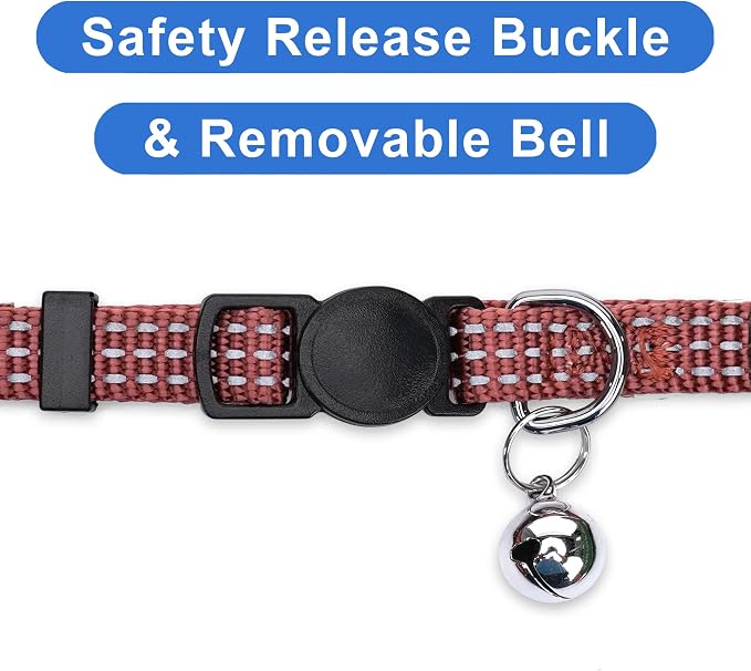 Pawtitas Reflective Brown Cat Collar - Image 3