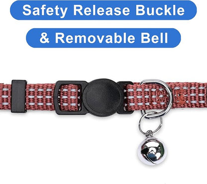 Pawtitas Reflective Brown Cat Collar - Image 3