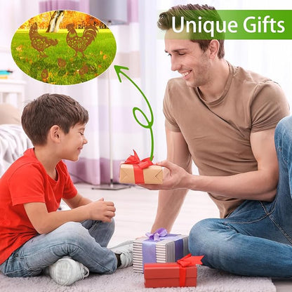 Chicken Metal Garden Stakes Yard Decor, Metal Yard Stakes Gifts - Image 4