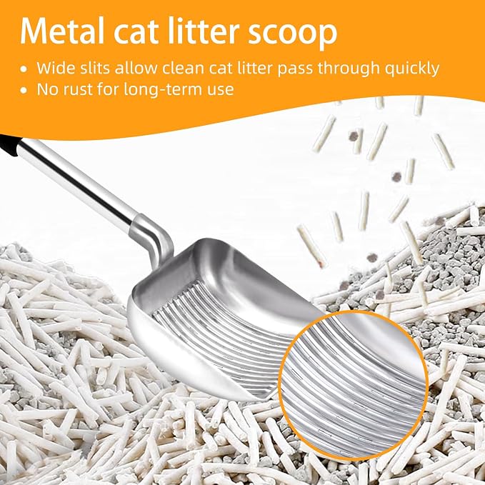 Cat Litter Sifter Metal Pet Scoop Kitty Cat Scooper Non-Stick Coated - Image 6