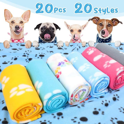 Eccliy 20 Pcs Puppy Blanket Pet Soft Fleece Dog Blankets Warm Felt Throw Sleep - Image 5