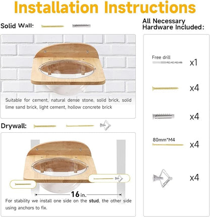 FUKUMARU Cat Wall Furniture Set, Transparent Capsule Kitten Walls Shelves - Image 6