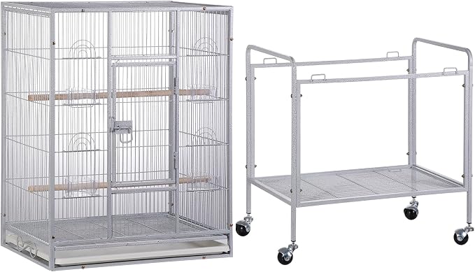 ZENY 53-Inch Bird Flight Cage, Wrought Iron Standing Large - Image 8