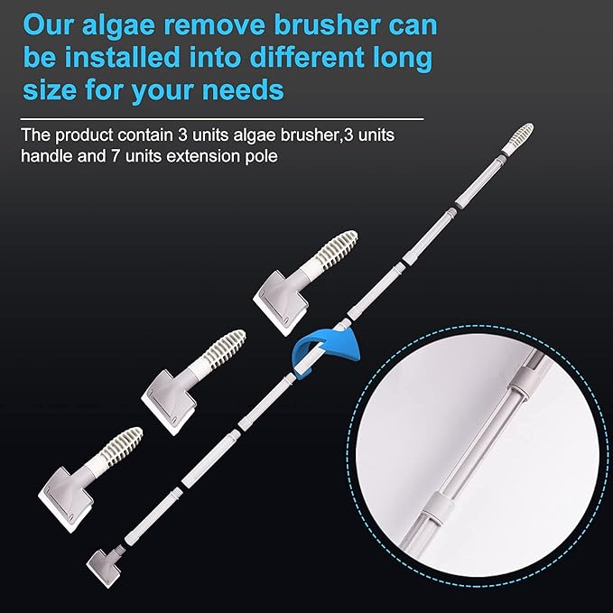 saltwater aquarium cleaner fish tank scraper cleaning tools 17.7-48 Inch long - Image 3