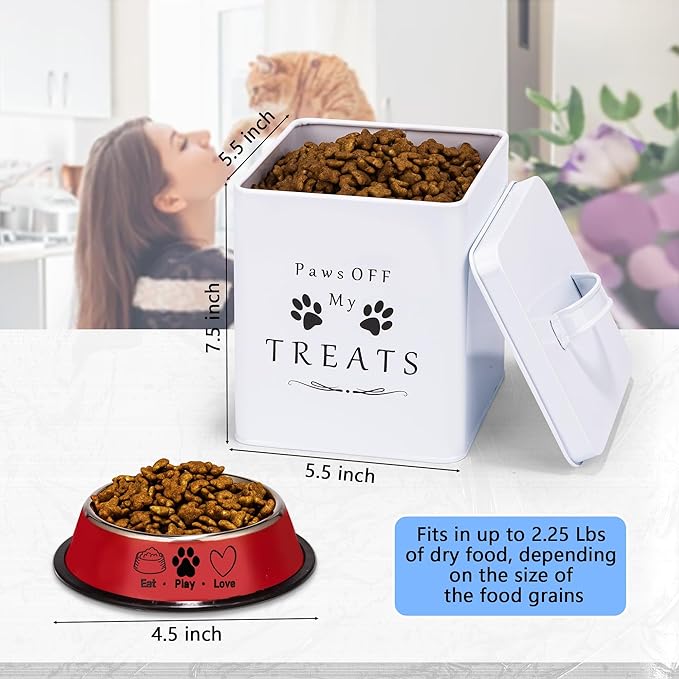 Meraki Home Farmhouse Cat Food and Treats Containers + Feed Scoop + Pet Food - Image 4