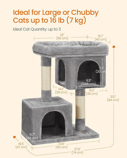 Feandrea Cat Tree, 33.1-Inch Cat Tower, Plush Condo - Image 5