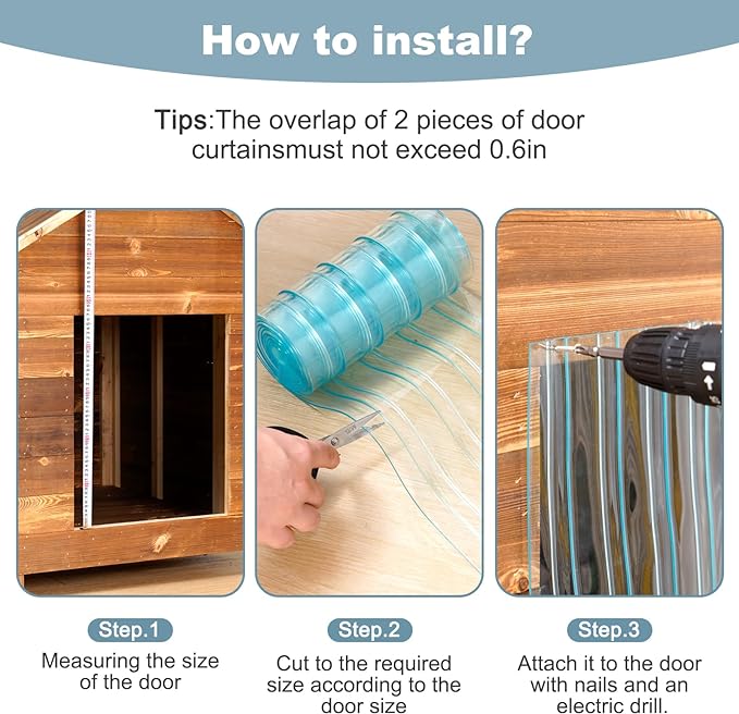 Uross Dog Door Replacement Flaps -5.9 FT x 11.8 in Ruff Weather DIY Cat Doggie - Image 3