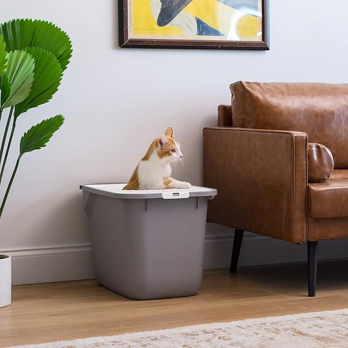IRIS USA Cat Litter Box, Large Cat Box Enclosure, Top Entry - Image 4