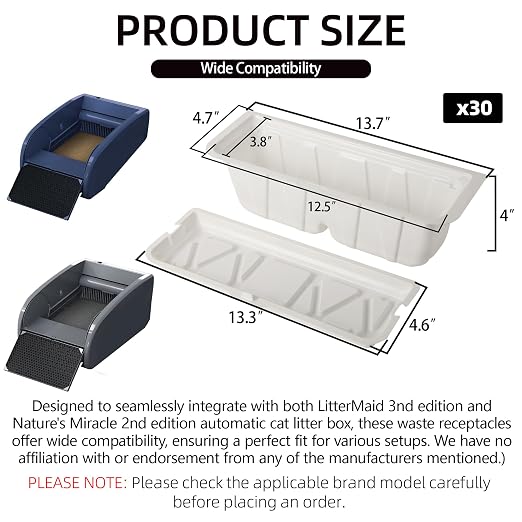 30-Pack Disposable Litter Box Waste Receptacles Compatible - Image 2