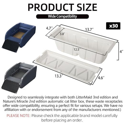 30-Pack Disposable Litter Box Waste Receptacles Compatible - Image 2