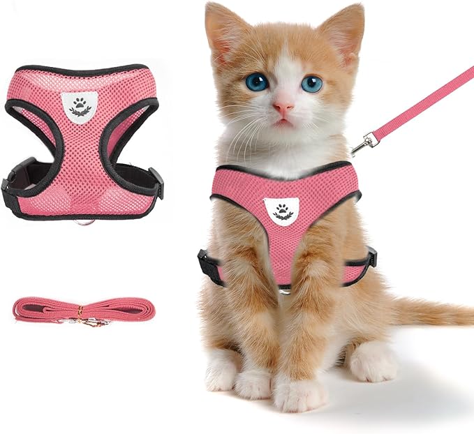 shudyear Summer cat Chest Harness and Leash, Anti-Escape Adjustable Soft mesh by Shudyear