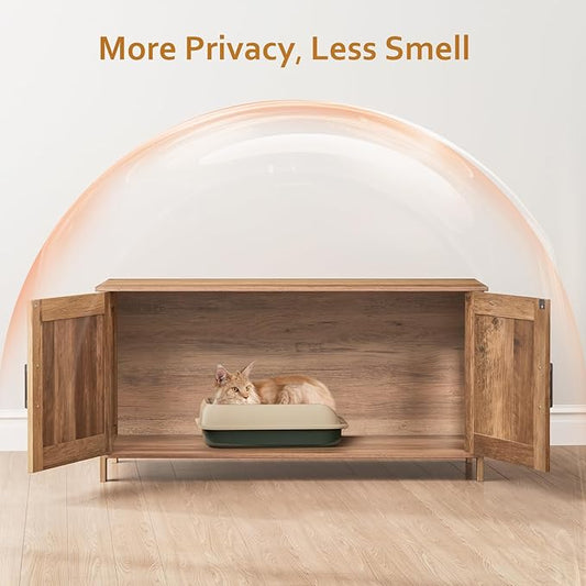 Homhedy 39.4" L Cat Litter Box Enclosure, Pet House - Image 2