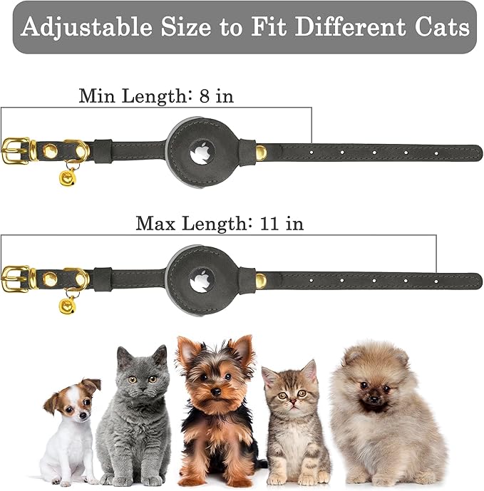 OOPSDOGGY Reflective Leather AirTag Cat Collar - Image 3