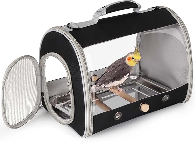 Bird Carrier, Portable Small Bird Cockatiel Conure Parrot Parakeet Carrier by halinfer