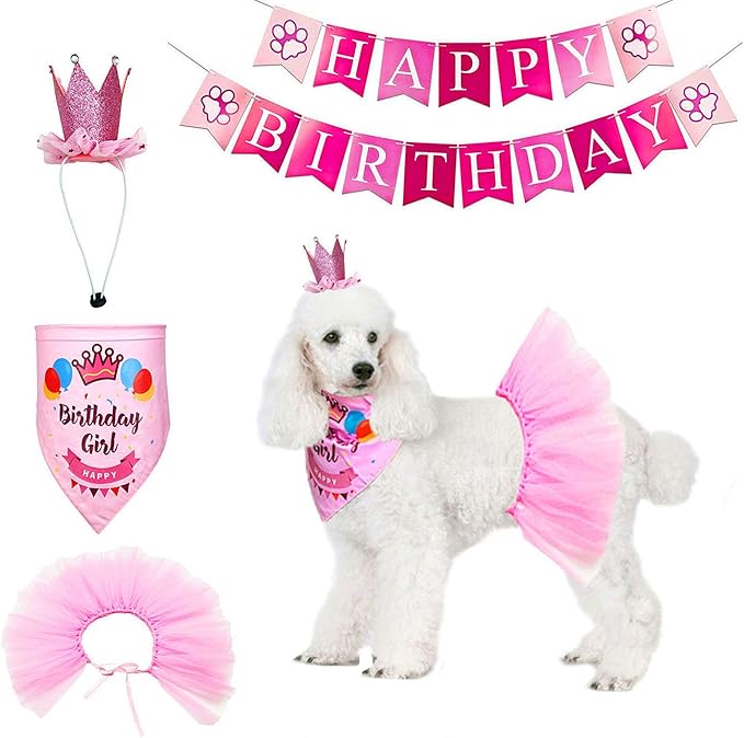 ADOGGYGO Dog Birthday Hat Bandana Girl by ADOGGYGO