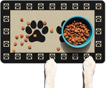 Absorbent Pet Dog Bowl Mat for Food and Water, Pet Cat Food Feeding Mat by Ideasonna
