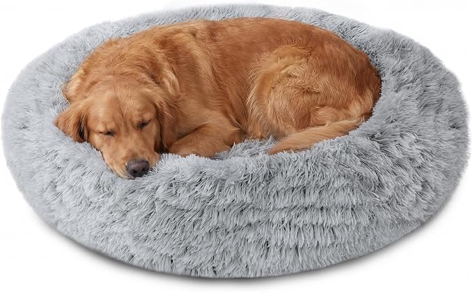 JOLLYVOGUE Calming Dog Bed Medium Size Dog, Anti-Anxiety Donut Medium Dog Bed by JOLLYVOGUE