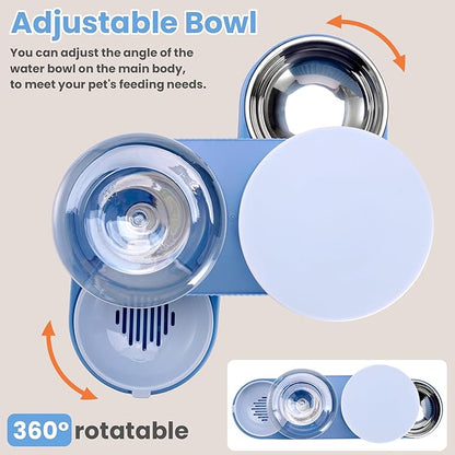 2 Pack Automatic Cat Feeder Stainless Steel Water Dispenser Gravity Food Feeder - Image 3