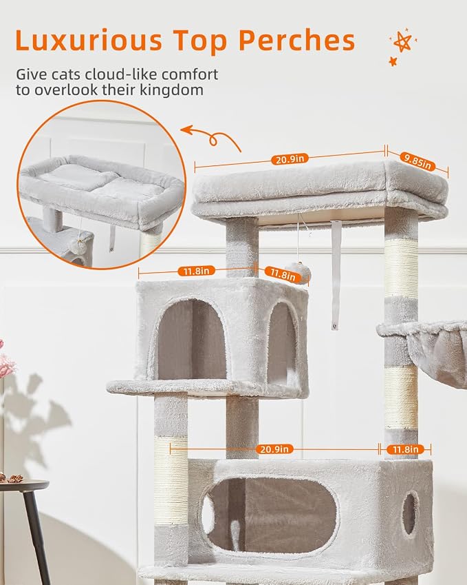 Taoqimiao Cat Tree, 49-Inch Cat Tower - Image 7