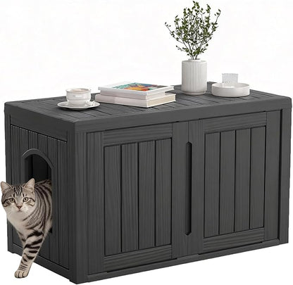 Cat Litter Box Enclosure, Hidden Enclosed Litter Box Furniture by WTFGO