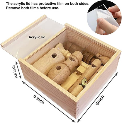 ZDH 9-Piece Wooden Bird Call Set – Handcrafted Bird-Call in Acrylic Wooden Box - Image 2